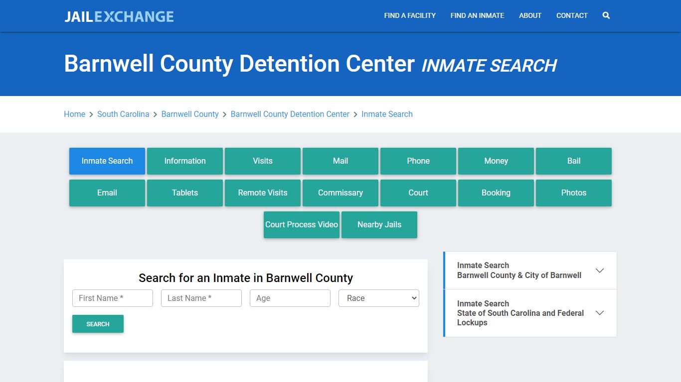 Barnwell County Detention Center Inmate Search - Jail Exchange