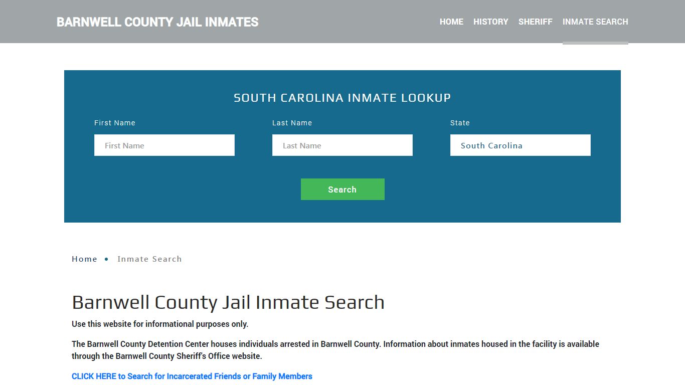 Barnwell County, SC Detainee Lookup